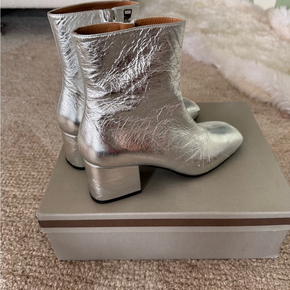 Marni Silver Leather Ankle Boots Mod style size 10  / 40 European - Picture 8 of 16
